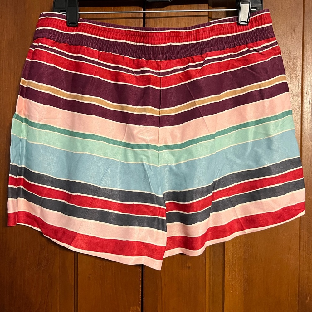 Loft Striped Viscose Pull On Shorts Drawstring Size Medium‎ - Picture 3 of 4